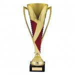 13" GOLD RED TROPHY