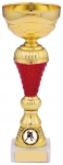 8.25"GOLD RED TROPHY T/158