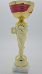 10" RED AND GOLD CUP TROPHY