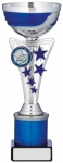 8.25"SILVER AND BLUE CUP TROPHY