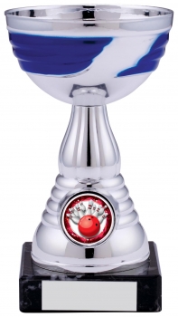 6InchSILVER BLUE CUP TROPHY