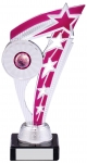 8" SILVER PINK TROPHY