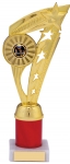 10" GOLD AND RED HOLDER TROPHY