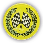 CHEQUERED FLAGS 1"DOMED CENTRE