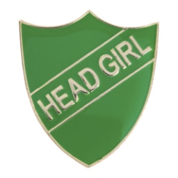 GREEN HEAD GIRL SHIELD BADGE