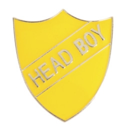YELLOW HEAD BOY SHIELD BADGE