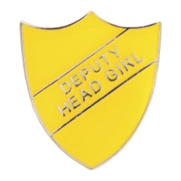 YELLOW DEPUTY HEAD GIRL SHIELD BADGE