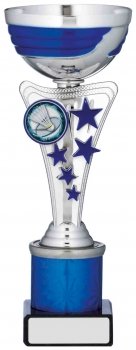 8.25inchSILVER AND BLUE CUP TROPHY