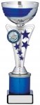 8.25"SILVER AND BLUE CUP TROPHY