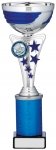 9.75"SILVER AND BLUE CUP TROPHY