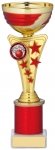 8.25"GOLD AND RED CUP TROPHY