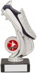 160mm  FOOTBALL BOOT TROPHY SILVER/BLACK