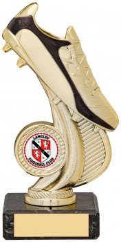 160mm FOOTBALL BOOT TROPHY GOLD/BLACK