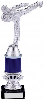 9.5Inch SILVER BLUE KARATE TROPHY