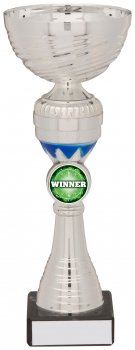 210mm SILVER AND BLUE TROPHY