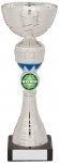 218mm SILVER AND BLUE TROPHY