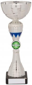 240mm SILVER AND BLUE TROPHY