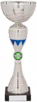 270mm SILVER AND BLUE TROPHY