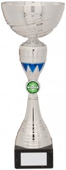 310mm SILVER AND BLUE TROPHY