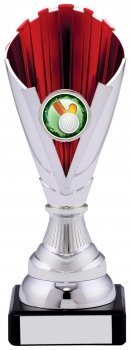 7Inch SILVER RED TROPHY
