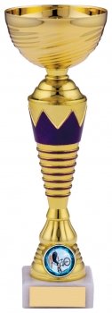 9InchGOLD AND PURPLE TROPHY