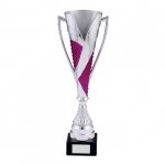 15" SILVER AND PINK TROPHY