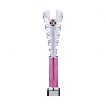 17inchSILVER AND PINK TROPHY T/151