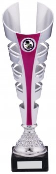 13Inch SILVER AND PINK TROPHY