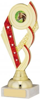 8inch GOLD AND RED TROPHY