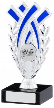 6.25inch SILVER AND BLUE TROPHY