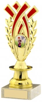 7.5inch GOLD AND RED TROPHY
