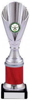 9inch SILVER AND RED TROPHY