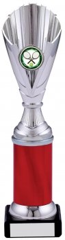 10inch SILVER AND RED TROPHY