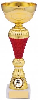 8.25InchGOLD RED TROPHY T/158