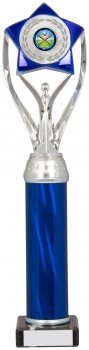 14inch SILVER/BLUE TUBE TROPHY S136B