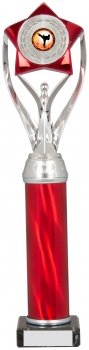 14Inch SILVER/RED TUBE TROPHY S136B