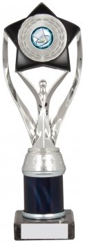 10Inch SILVER/BLACK TUBE TROPHY S136B