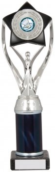 11Inch SILVER/BLACK TUBE TROPHY S136B