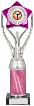 11Inch SILVER/PINK TUBE TROPHY S136B