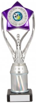 10Inch SILVER/PURPLE TUBE TROPHY S136B