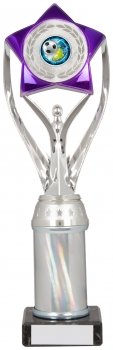 11Inch SILVER/PURPLE TUBE TROPHY S136B