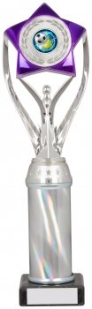 12Inch SILVER/PURPLE TUBE TROPHY S136B