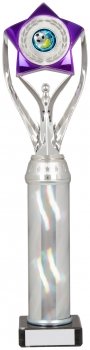 14Inch SILVER/PURPLE TUBE TROPHY S136B