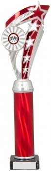 14.25Inch SILVER/RED TUBE TROPHY S136B
