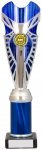 11" SILVER/BLUE TUBE TROPHY S136B