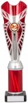 11" SILVER/RED TUBE TROPHY S136B
