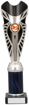 11Inch SILVER/BLACK TUBE TROPHY S136B