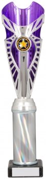 12Inch SILVER/PURPLE TUBE TROPHY S136B