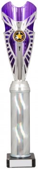 14Inch SILVER/PURPLE TUBE TROPHY S136B