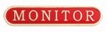 RED MONITOR ENAMEL BAR BADGE